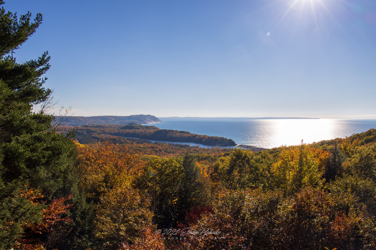 North Bar Lake Overlook, Fall Color at Sleeping Bear Dunes - Print