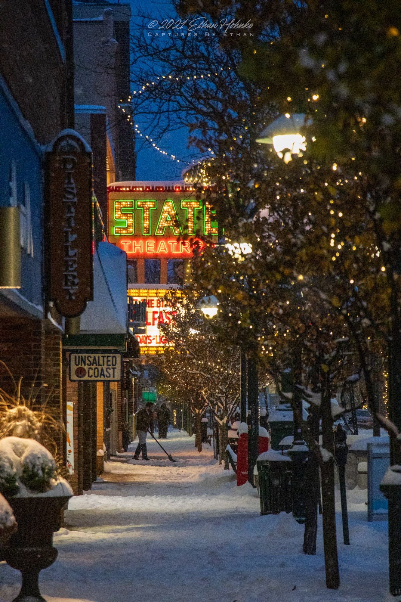 City Sidewalks, Dressed in Holiday Style - Print (Portrait Orientation)