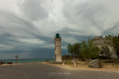 Asperitas Clouds Above Empire Lighthouse  - Print