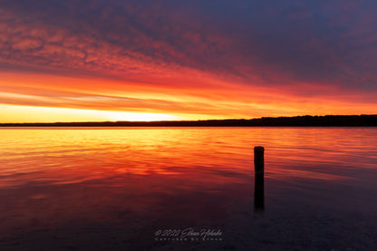 Morning Burn Sunrise over Lake Leelanau - Print
