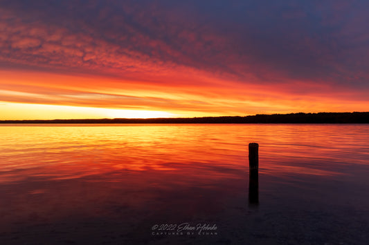 Morning Burn Sunrise over Lake Leelanau - Print