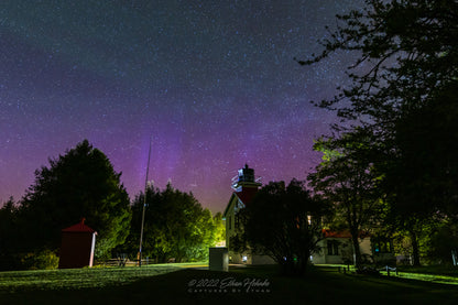 Northern Lights over the Grand Traverse Lighthouse - Print