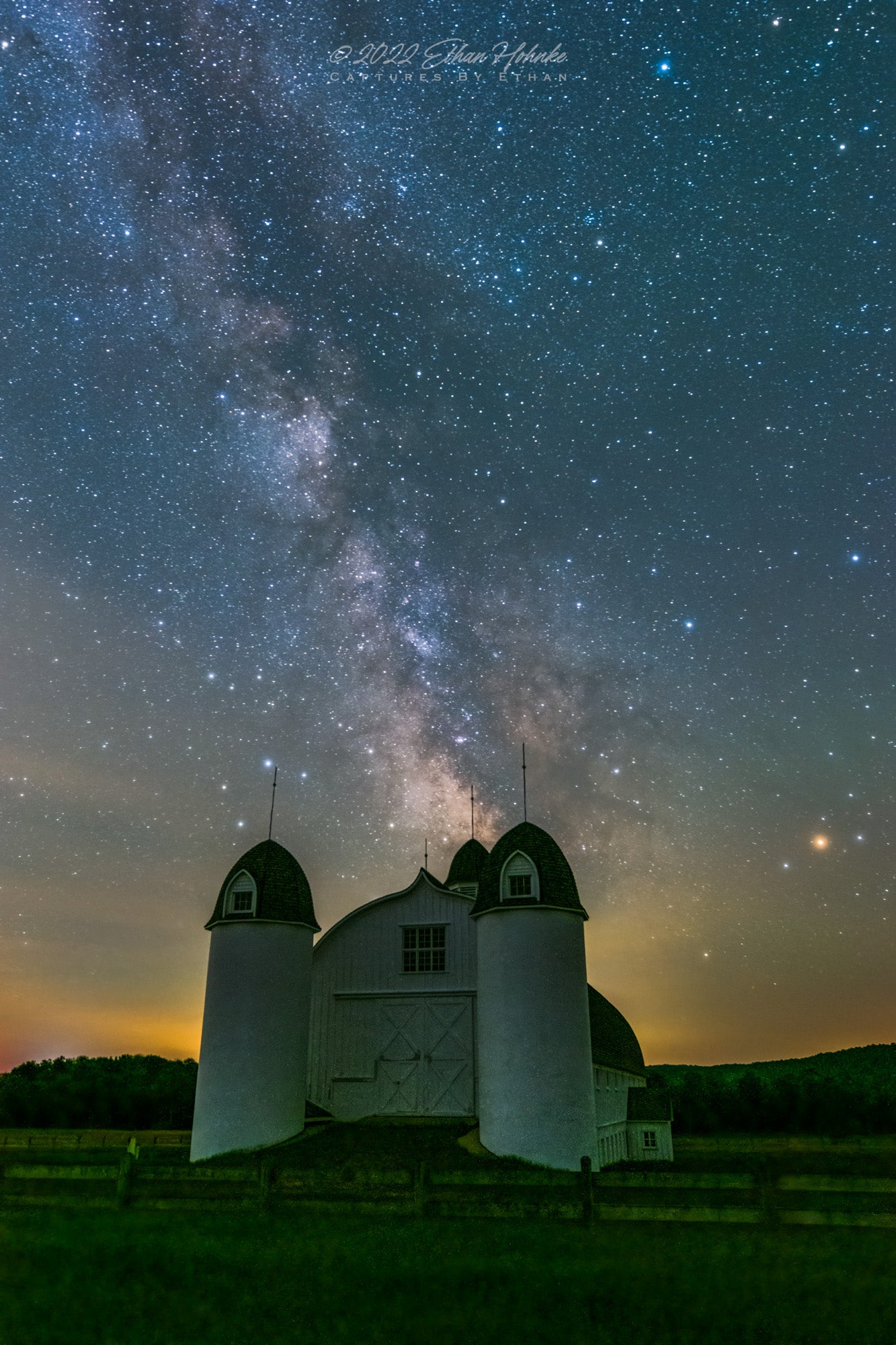 Milky Way Core over the D.H. Day Farm Barn (Portrait Orientation) - Print