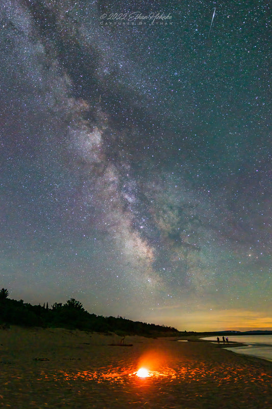 Beach Bonfire Milk, Milky Way over Esch Beach (Portrait Orientation) - Print