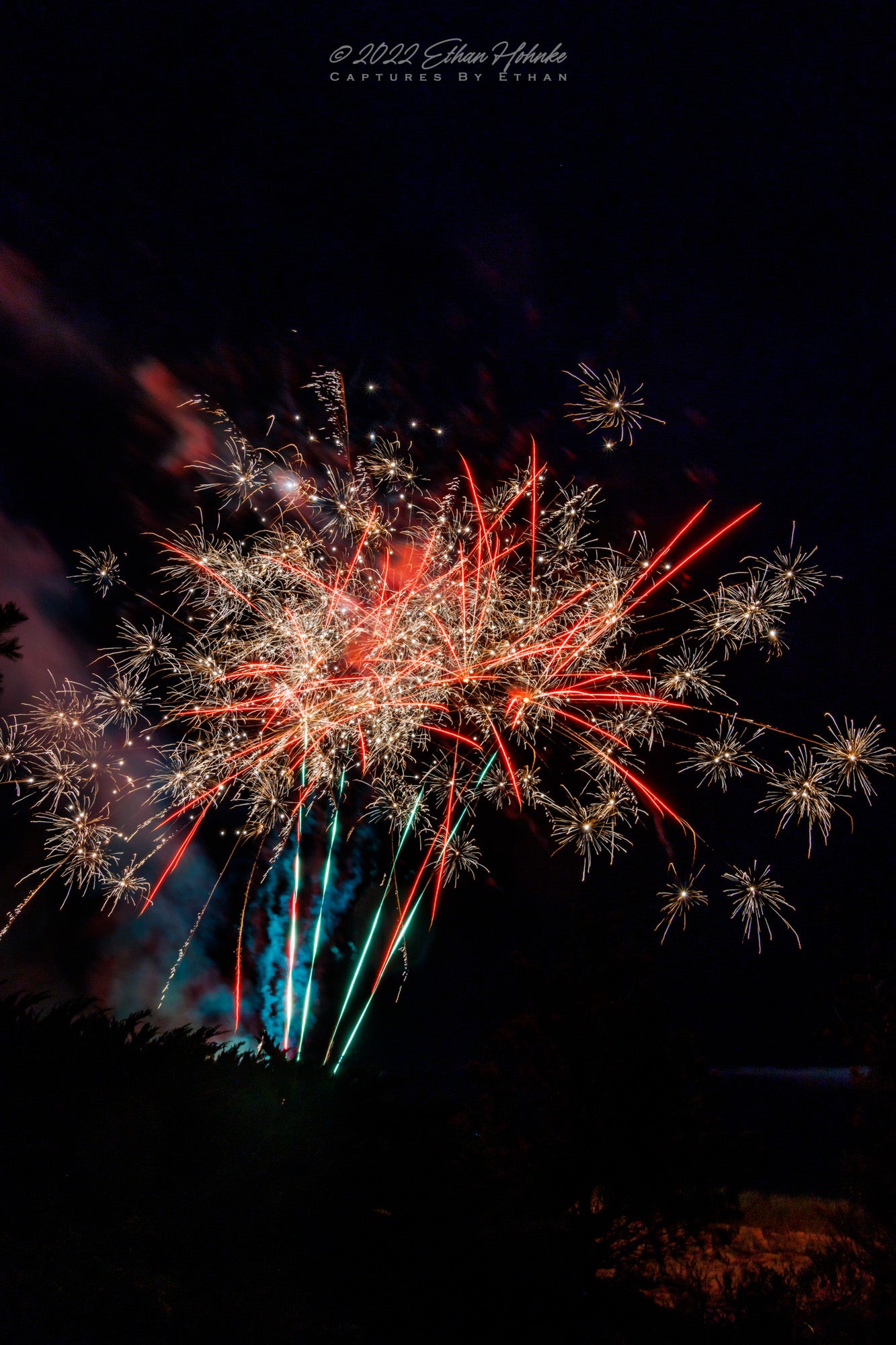 Glen Arbor Fireworks IV (Portrait Orientation) - Print