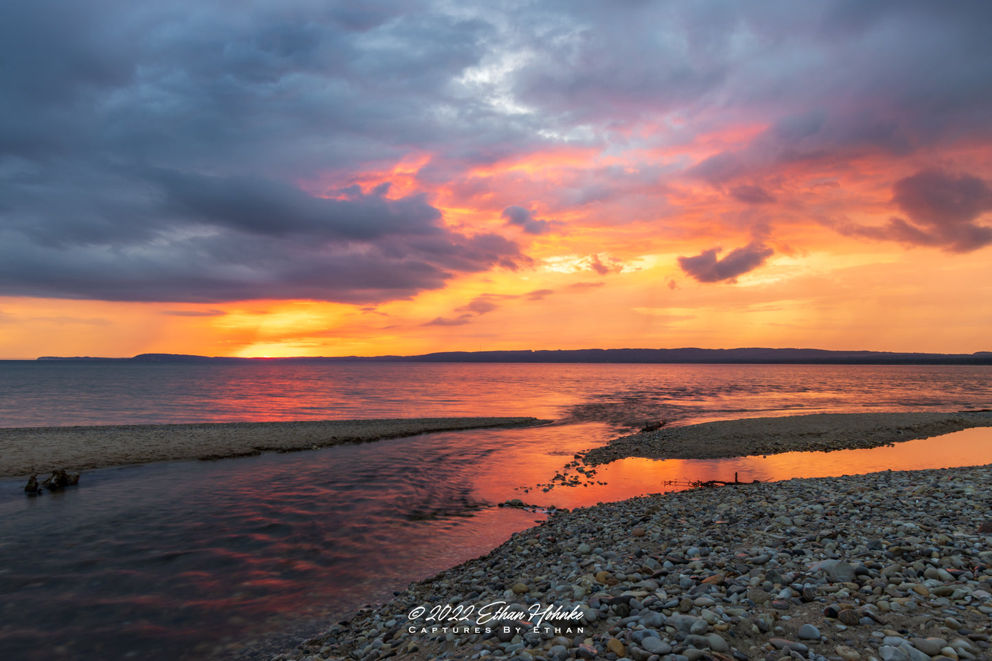 Morning Brilliance Over Lake Michigan from Shalda Creek - Print