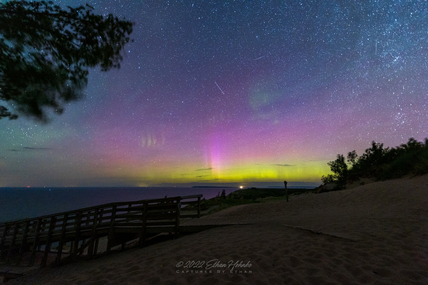 Aurora and Picket Fence Aurora from Iconic Overlook #9, Sleeping Bear Dunes II - Print