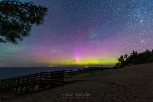 Aurora and Picket Fence Aurora from Iconic Overlook #9, Sleeping Bear Dunes II - Print