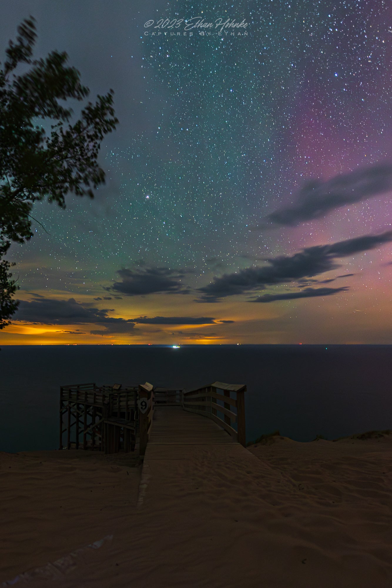 Starry Night from Overlook #9 with a little aurora (Portrait Orientation)