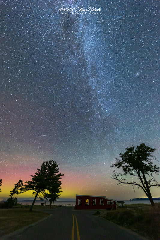Starry Summer Night with Northern Lights, Milky Way and Andromeda (Portrait Orientation)