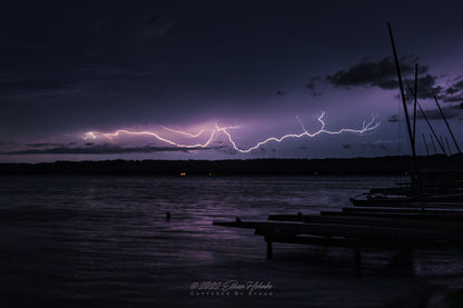 Spider Lightning over Lake Leelanau from Leland II - Print
