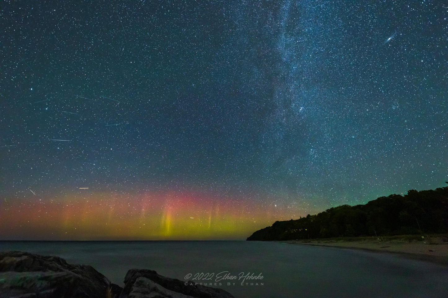 Northern Lights with Milky Way from Leland - Print