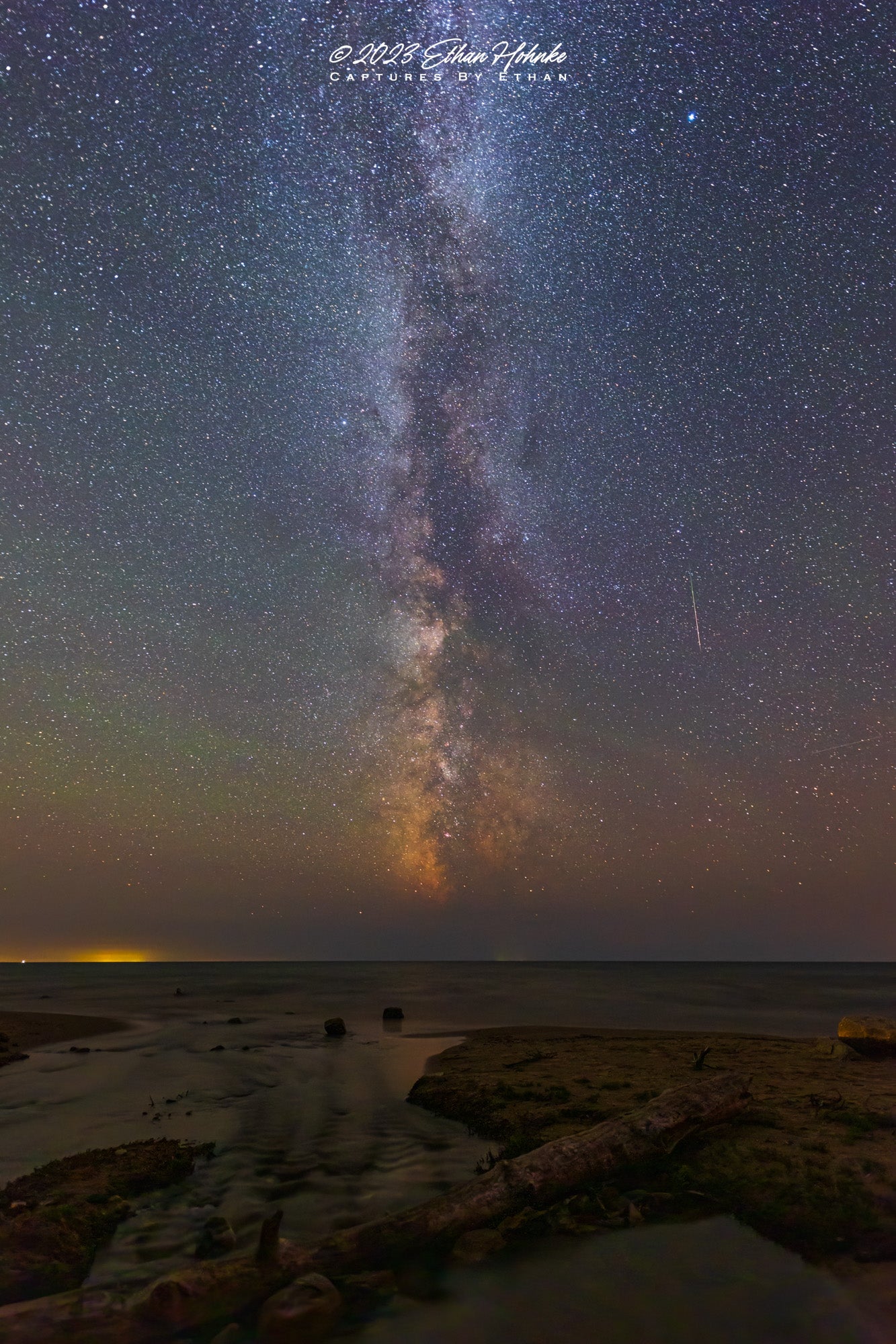 Milky Way over the Mouth of the Cut River, Michigan's Upper Peninsula (Portrait Orientation)
