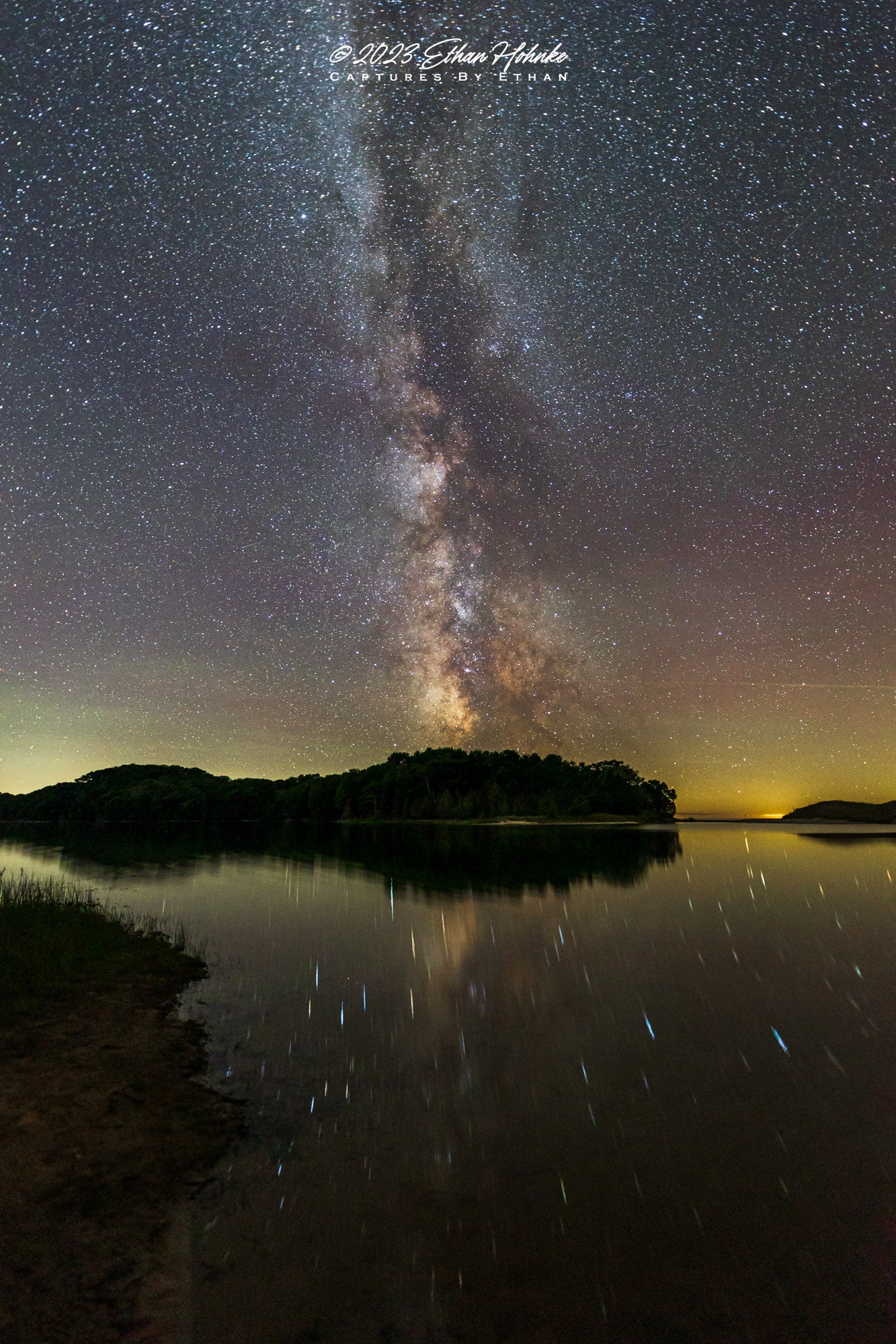 Milky Way Reflecting on North Bar Lake, Sleeping Bear Dunes (Portrait Orientation)