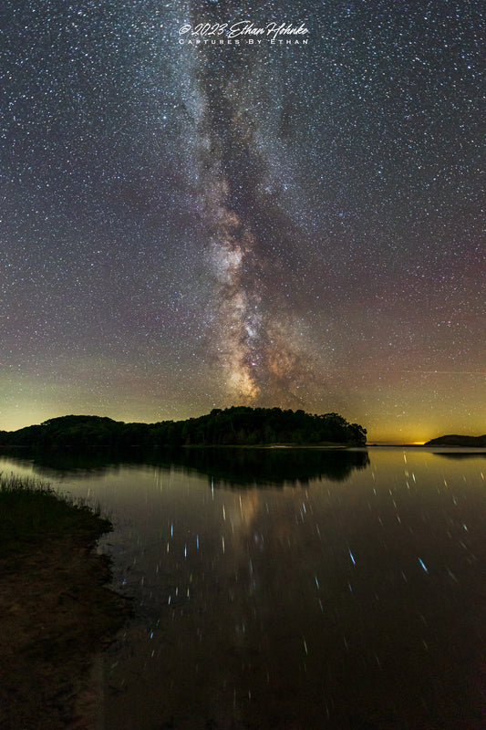 Milky Way Reflecting on North Bar Lake, Sleeping Bear Dunes (Portrait Orientation) - Print