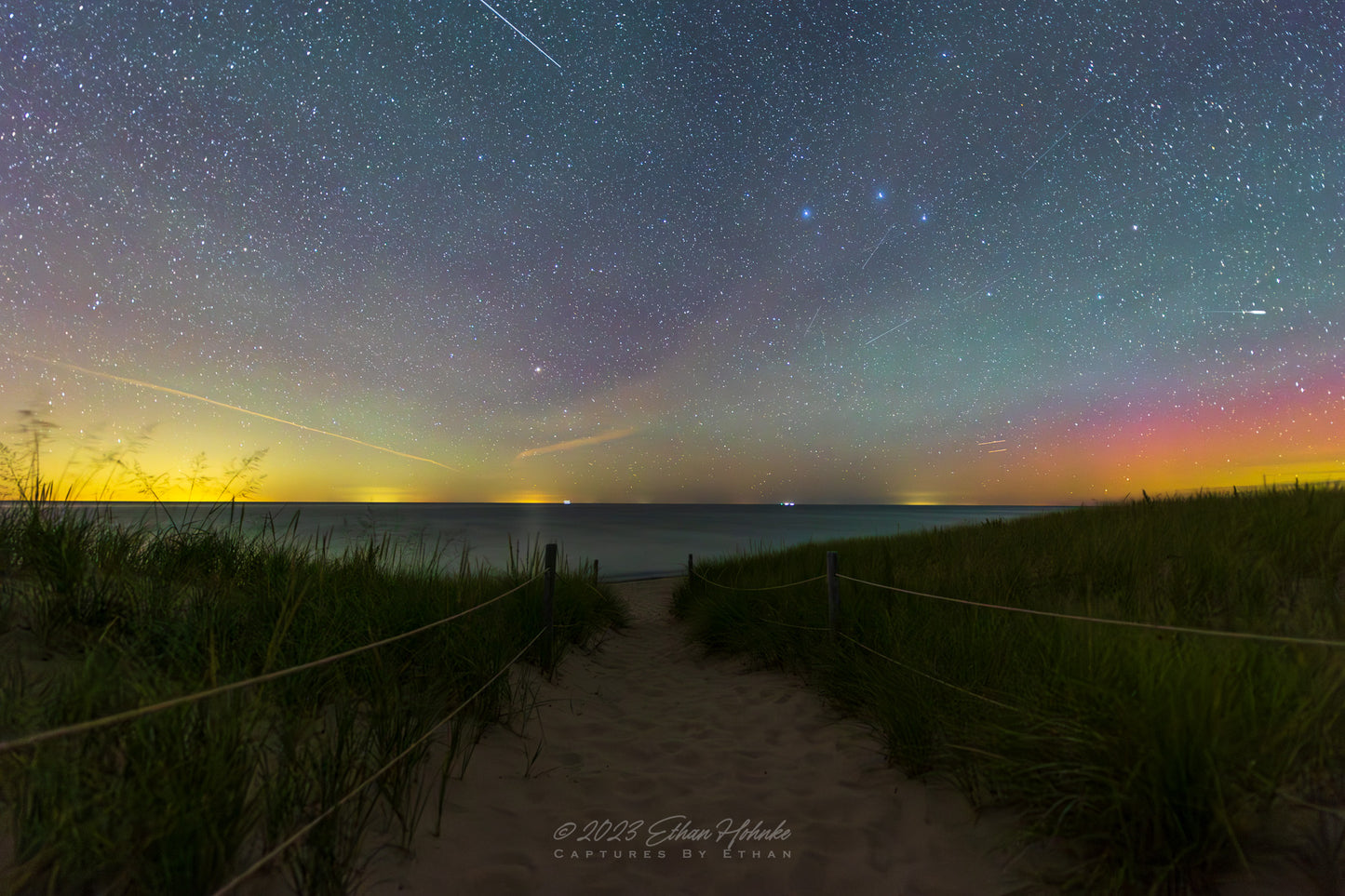 Starry Night Above North Bar Lake Trail with Subtle Aurora