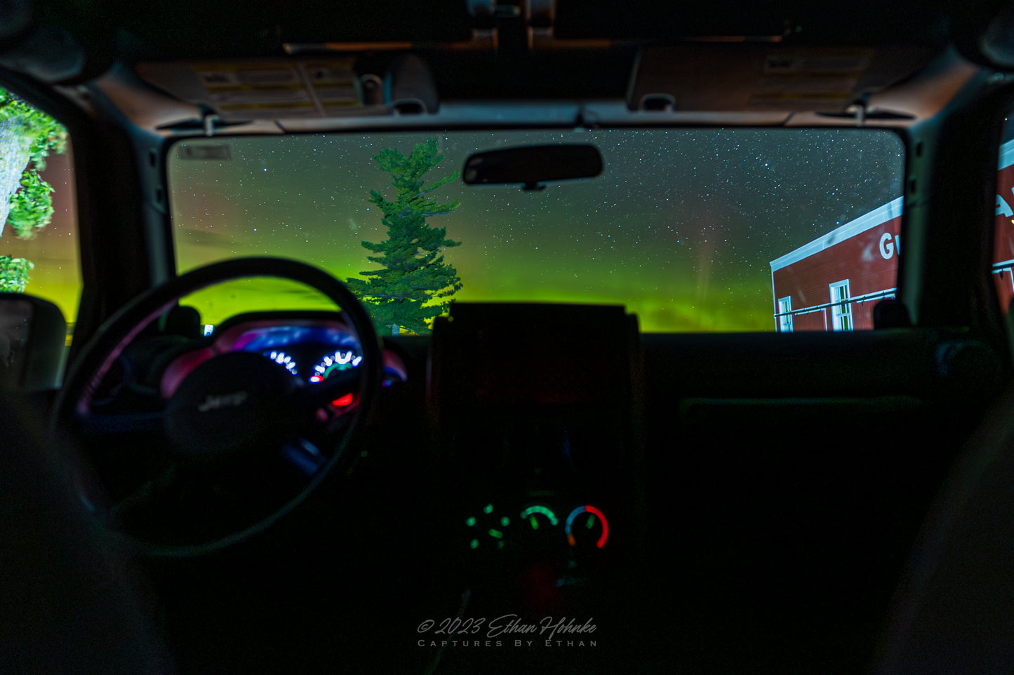 Driving Through The Aurora Storm - Print