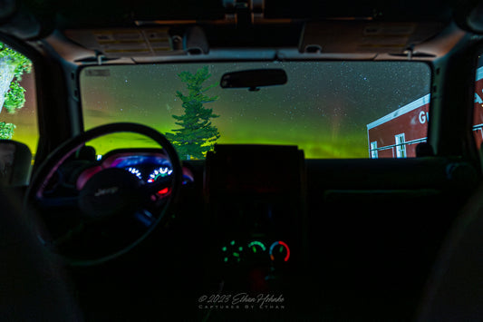 Driving Through The Aurora Storm - Print