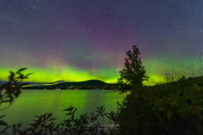 Northern Lights Reflect on Little Glen Lake - Print