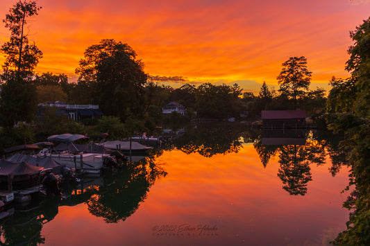Reflective Sunrise over the Leland River