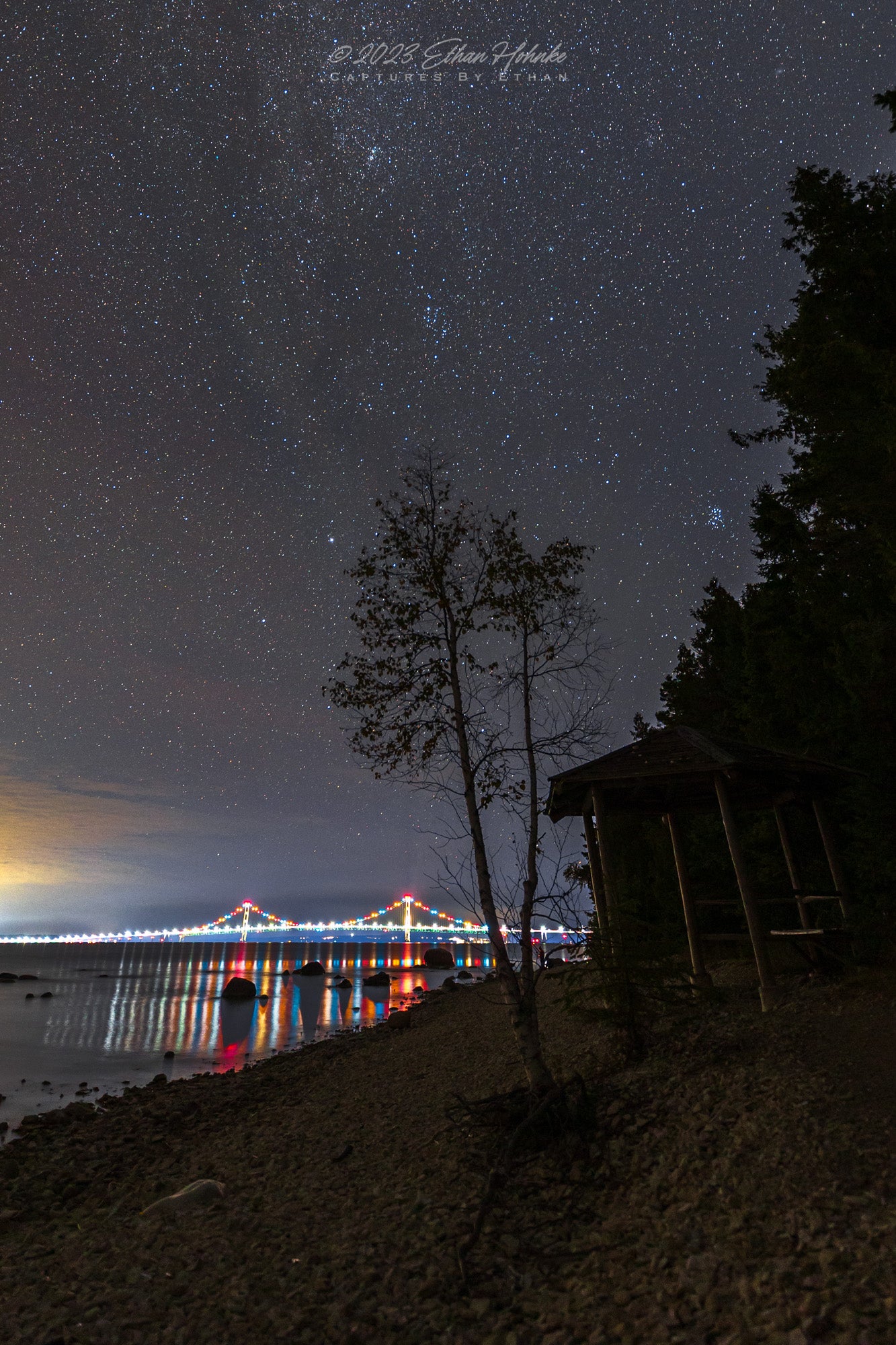 Night Sky Above the Mighty Mac (Portrait Orientation) - Print