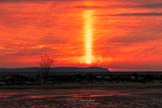 Sun Pillar over Pyramid Point - Print