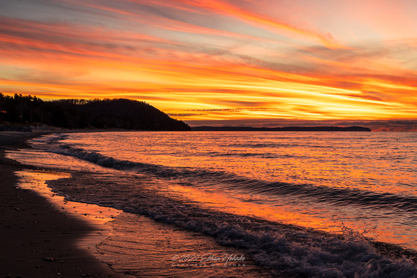 Hello December, Leland Sunset over Lake Michigan - Print