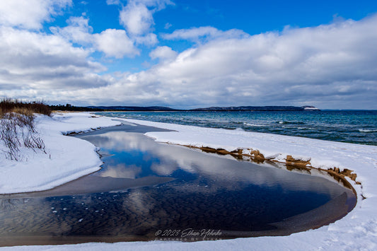 Winter Blues over Good Harbor Bay - Print