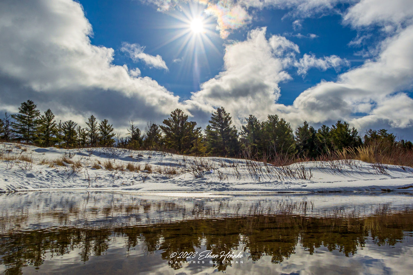 Winter Reflections at Good Harbor Beach - Print