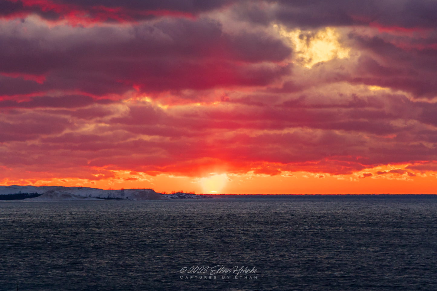 Sunset Color Explosion over Sleeping Bear Point - Print