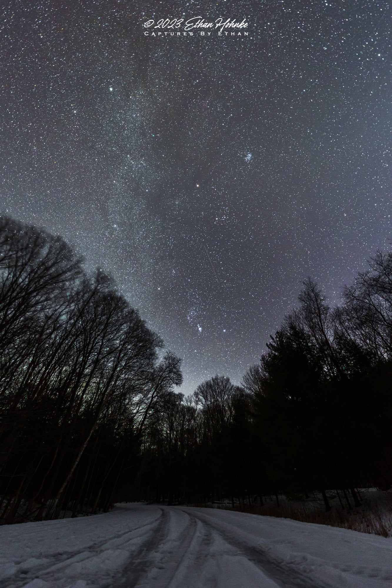 Comet C/2022 E3 (ztf) and Orion from Pierce Stocking Drive (Portrait Orientation) - Print