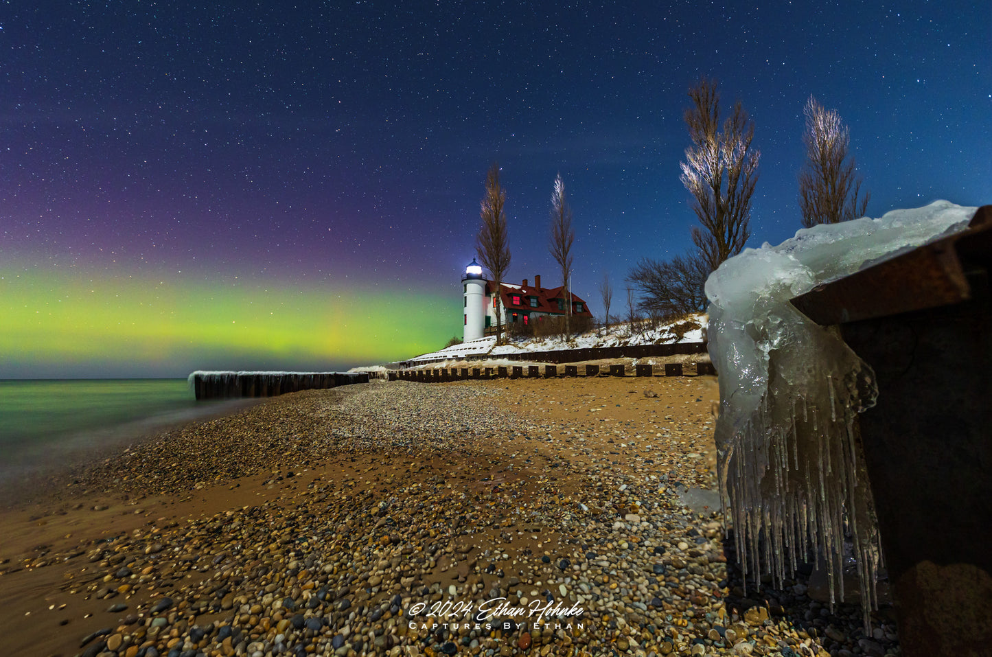 Northern Lights over Lake Michigan from Point Betsie - Print