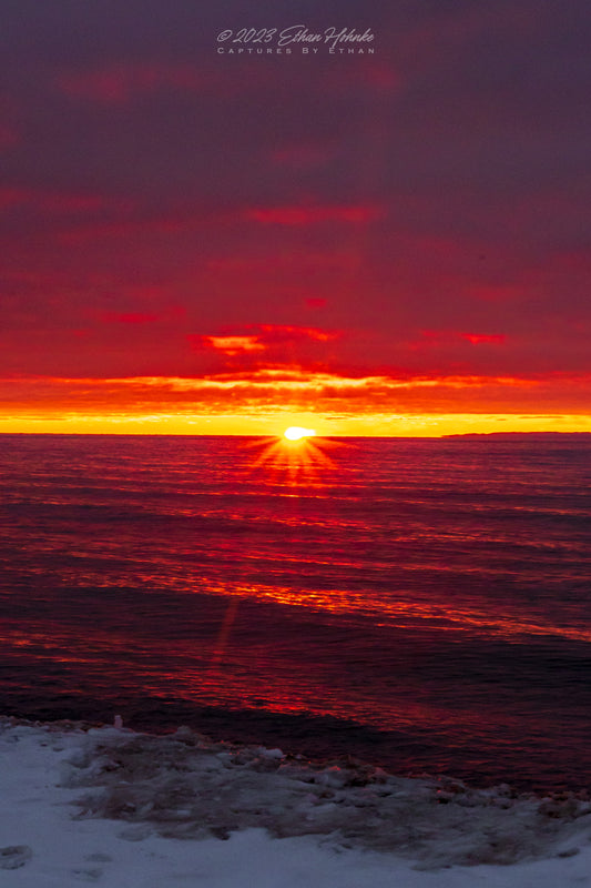Fire in the Sky from Van's Beach, Leland (Portrait Orientation)