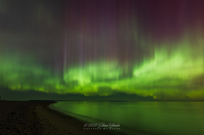 Northern Lights Dance over the Manitou Islands from Glen Haven - Print