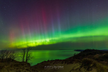 Dreams Come True, Aurora over Lake Michigan from Empire Bluffs - Print