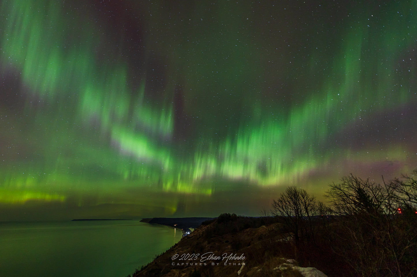 Aurora Phoenix over Lake Michigan from Empire Bluffs - Print