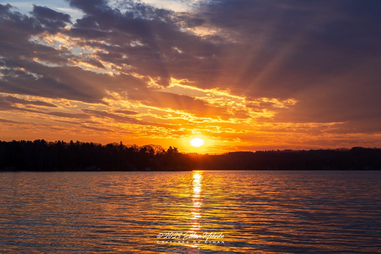 Lake Leelanau Sun Ray Sunrise - Print