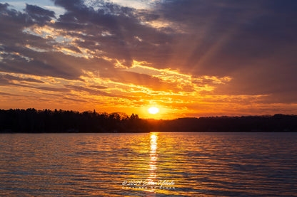 Lake Leelanau Sun Ray Sunrise - Print
