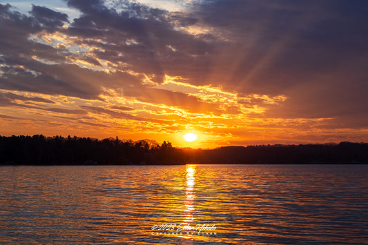 Lake Leelanau Sun Ray Sunrise - Print