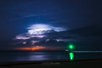 Lightning Strike from Passing Thunderstorm  - Print