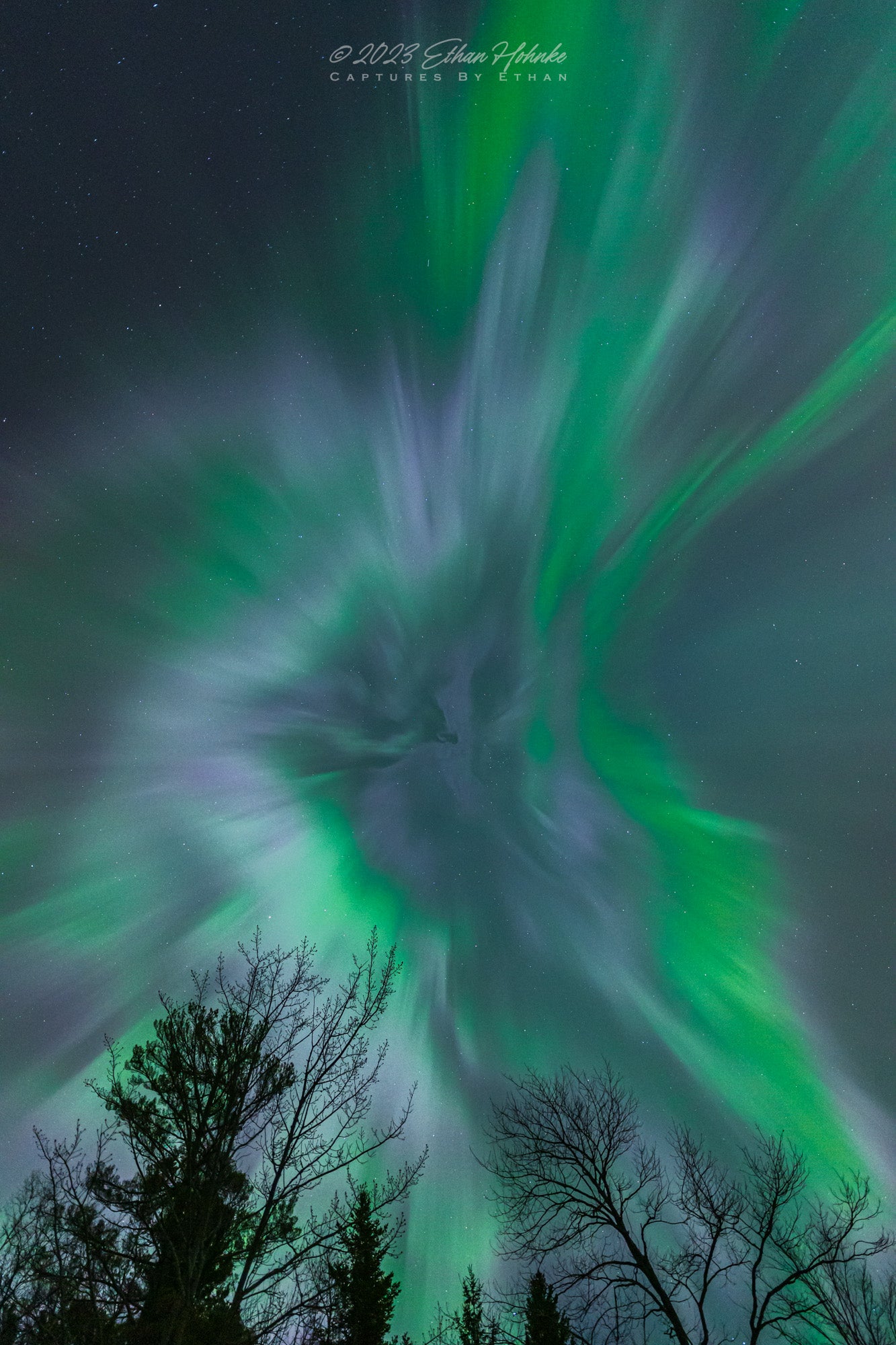 Aurora Corona Overhead from Lake Superior, Michigan's Upper Peninsula I (Portrait Orientation) - Print