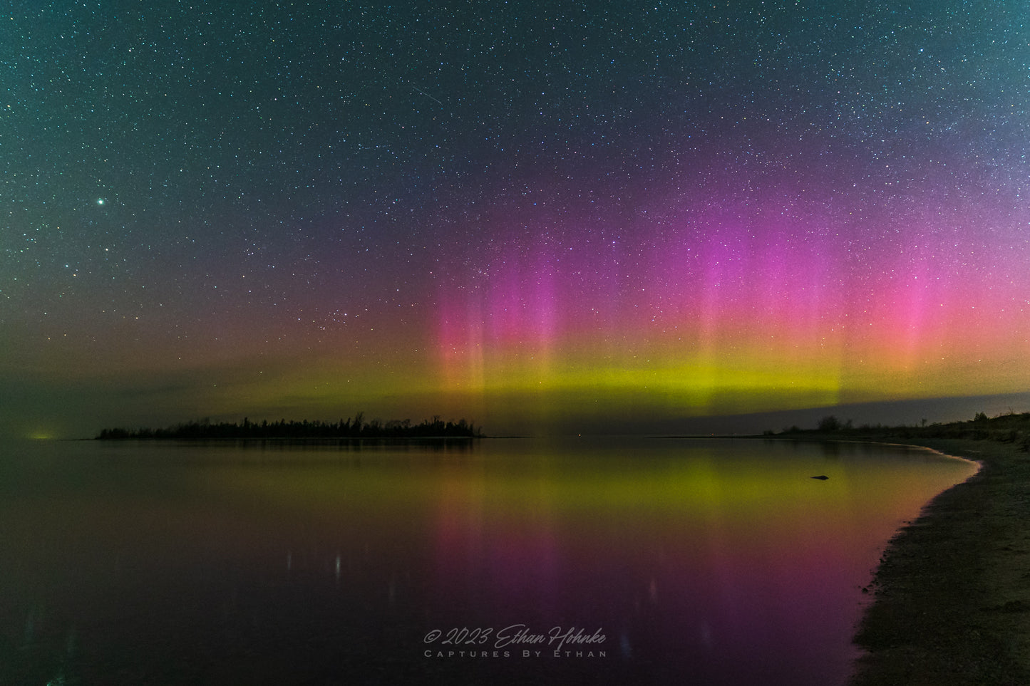 Fishing For Aurora at Fisherman's Island State Park I - Print