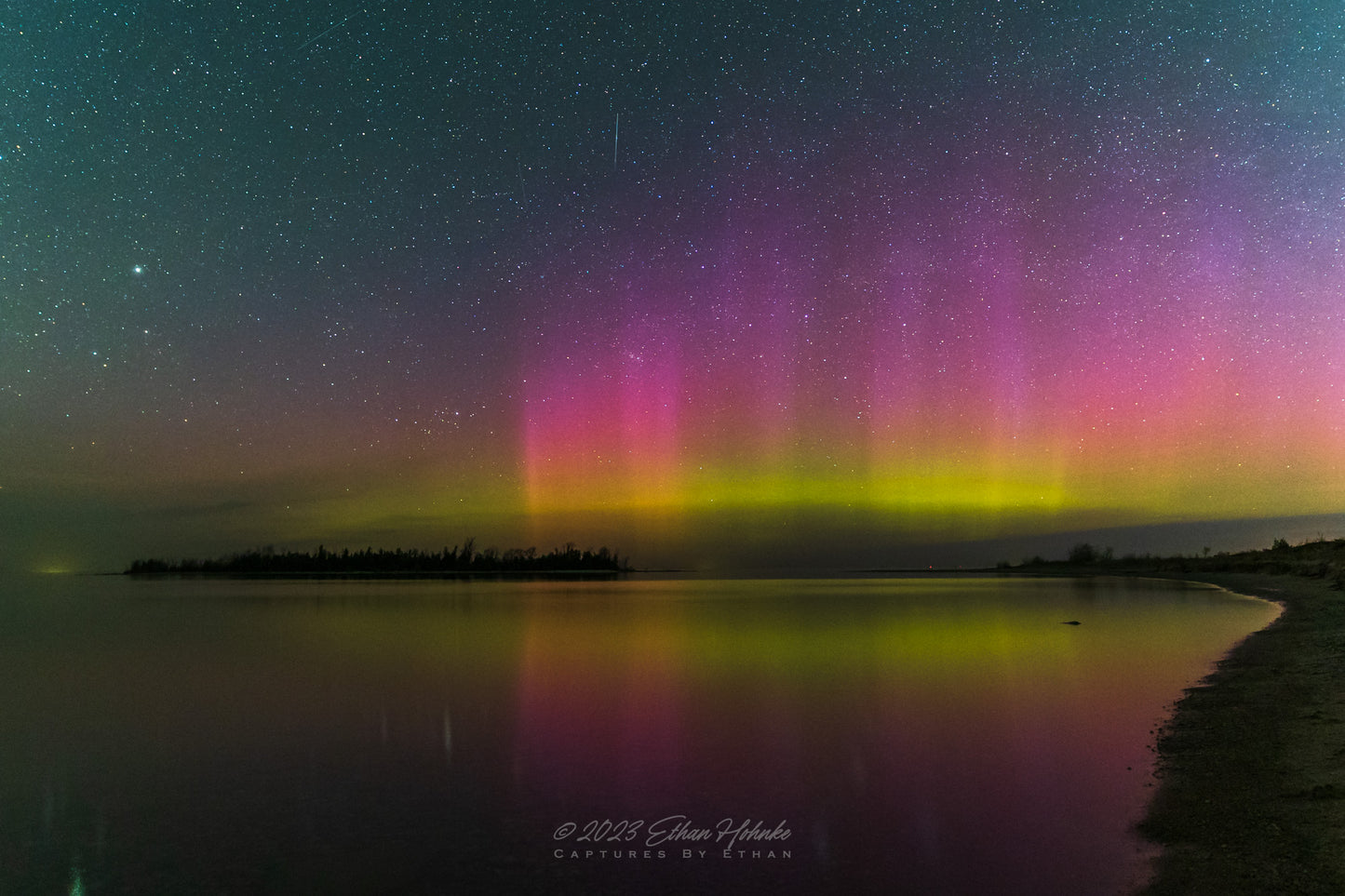 Fishing For Aurora at Fisherman's Island State Park II - Print