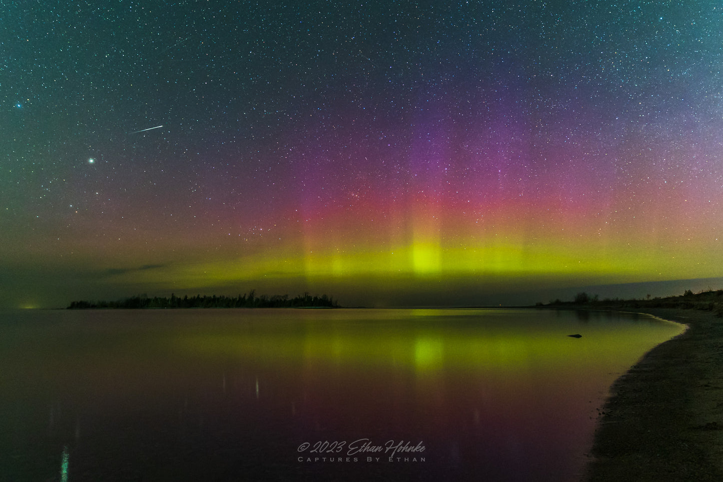 Fishing For Aurora at Fisherman's Island State Park IV - Print