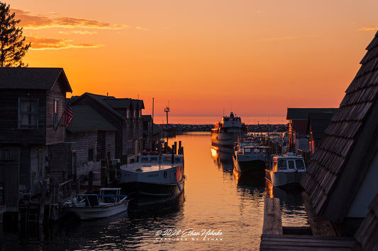Leland Dam Fishtown Sunset - Print