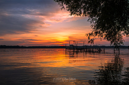 Afterburn Mirrored Sunset over Lake Leelanau - Print