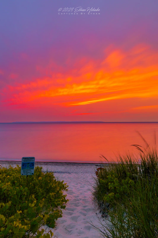 Vivid Sunset at the Beach (Portrait Orientation) (Long Exposure)