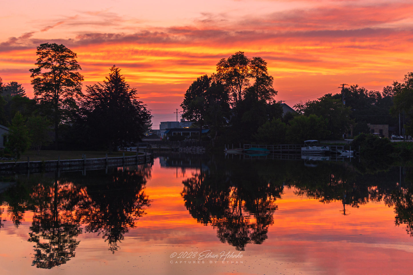 Sunset Reflection on the Leland River - Print