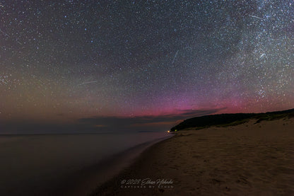 Aurora over Lake Michigan from North Bar Lake, Sleeping Bear Dunes - Print