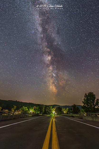 Milky Way Core over M-22 Narrows Bridge in Glen Arbor (Portrait Orientation) - Print